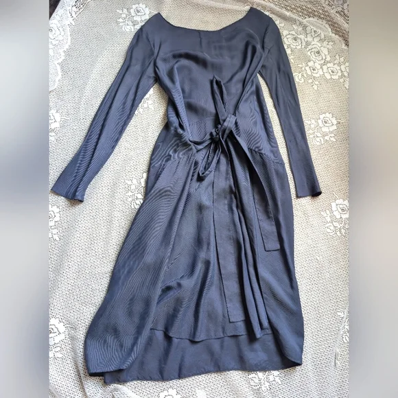 Vintage Marni Silk-Blend Midi Dress | Knotted Front, Asymmetrical Hem - Picture 4 of 9